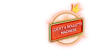 Значок с надписью Lucky 6 Roulette Madness, символизирующий промоакцию рулетки в Казино Пин Ап.
